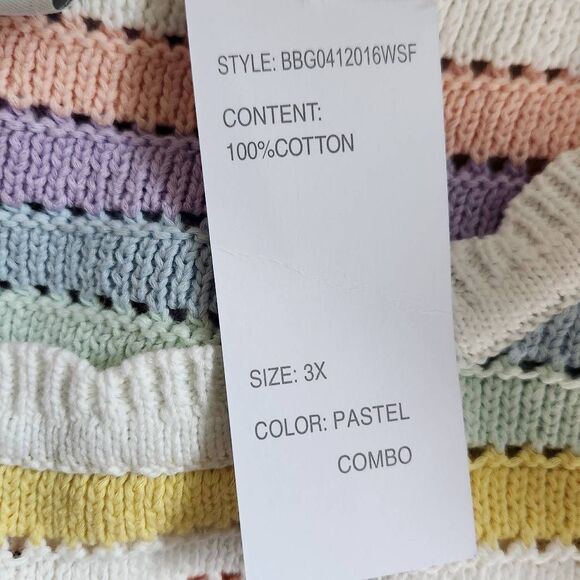 Design History Pastel Rainbow Sleeveless Knit Top NWT Size 3X Striped Sweater - Picture 7 of 8